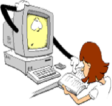 Woman with Computer Book